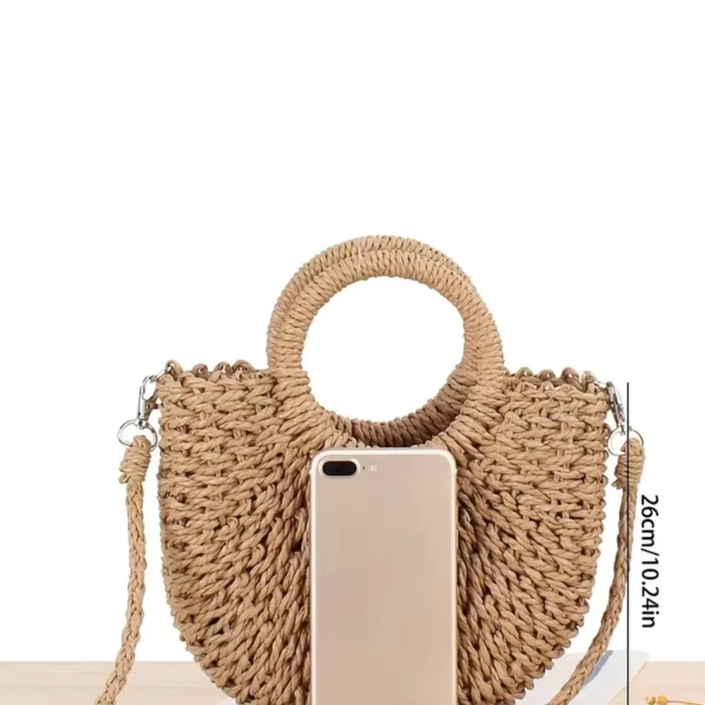 Tan Woven Crossbody Handbag - Picture 2 of 2